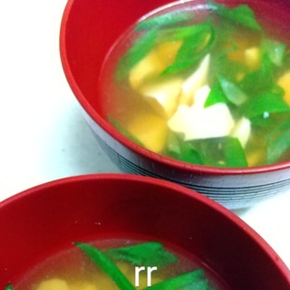 毎日食べたい！充填豆腐と青ねぎの汁物